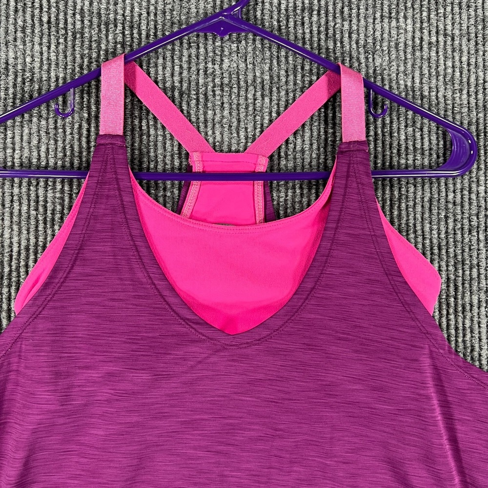 Oakley Tank Top Shirt Womens Small Purple Solid Sleeveless Active Built in Bra